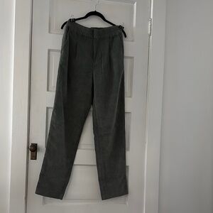 GAP Women’s Small Tall Wide Wale Pleated Corduroy Pants Stretch Waist